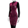 Women Mesh Diamond Round Neck Dress