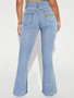 Solid Tight Fitting Denim Bootcut Trousers