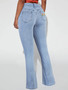 Solid Tight Fitting Denim Bootcut Trousers