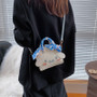 Women's bag Diy material bag homemade cute little milk dog bowknot portable shoulder bag pu Messenger bag