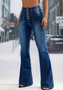 Women American High Waist Stretch Denim Pants