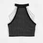 Women Sexy Halter Neck Metal Rhinestone Chain Crop Top