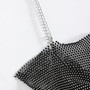 Women Fishnet Rhinestone Sexy Crop Top Women Tassel Beads Metal Chain Straps