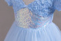 Girls short sleeve sequined mesh princess dress birthday party dress