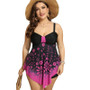 Plus Size Women Printed Cami Swimwear