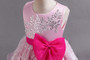 Girls bow flower girl wedding dress evening dress birthday party puffy dress