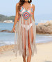 Women Tassel Patchwork Beach Holidays Blouse Sexy Sundress