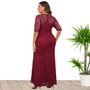 Plus Size Women's Lace Evening Dress Bridesmaid Dress