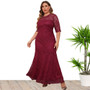 Plus Size Women's Lace Evening Dress Bridesmaid Dress