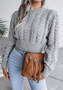 Fall Winter Twist Slim Waist Knitting Crop Sweater