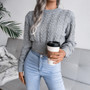 Fall Winter Twist Slim Waist Knitting Crop Sweater