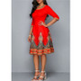 Women autumn ethnic print dress