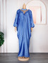 Casual Solid Color Muslim Abaya African Ladies Plus Size Dress