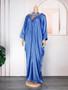 Casual Solid Color Muslim Abaya African Ladies Plus Size Dress