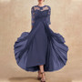 Dress Chiffon Patchwork Lace Cutout Long Dress Bridesmaid Evening Dress Women's Dress