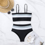 Color Matching Striped Sexy Bikini Swimsuit Women