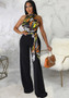 Sexy Fashion Digital Printing Round Neck Sleeveless Women's Jumpsuit