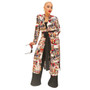 Autumn/Winter Women'S Printed Casual Long Coat With Belt