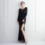 Long Sleeve Formal Party Shrinkage Chic Elegant Long Sequins Queen Fishtail Dress