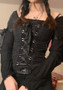 Lace-Up Lace Top Sexy Tight Fitting Long Sleeve T-Shirt