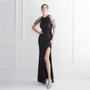 Beading Formal Party Chic Elegant Long Halter Neck Split Sequins Evening Dress