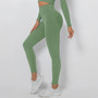 Seamless knitting Ribbed peach hip v waist yoga pants High Stretch sports running fitness wear