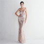 Positioning Flower Sling Party Sequin Dress Long Formal Party Slim Chic Elegant Evening Dress