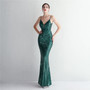 Positioning Flower Sling Party Sequin Dress Long Formal Party Slim Chic Elegant Evening Dress