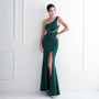 diamonds long one-shoulder banquet slim-fit fishtail wedding exhibition dress