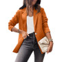 Women's Solid Casual Long Sleeve Blazer Ol Chic Professional Slim Top Jacket