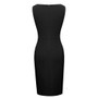 Women Round Neck Sleeveless Button Dress