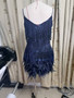 Women Fringe Sequin Feather Dress Dresses