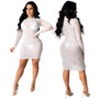 Women Sexy Long Sleeve Mesh Bodycon Dress