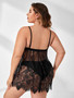 Plus Size Erotic lingerie lace mesh temptation pajamas dress