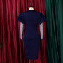 Women'S Fall/Winter Mesh And Pleated Plus Size Ol Chic Career Dress