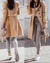 Fall Winter Women'S Turndown Collar Single Breasted Belted Coat