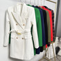 Spring Autumn Fashion Solid Color Slim Belt Long Sleeve Slim Chic Career Suit Dress