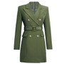 Spring Autumn Fashion Solid Color Slim Belt Long Sleeve Slim Chic Career Suit Dress