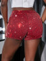 Women Casual Stretch Sequin Shorts