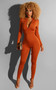 Women Solid Right Back Double Side Wear Zip Long Sleeve Jumpsuit