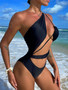 Women  Cutout Sexy Drawstring Bodysuit Swimwear Bikini