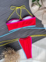 Women Sexy Colorblock Women Patchwork Lace-Up swimwear