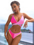 Women Swimwear Sexy Color Patchwork Bikini Ladies Two Pieces Swimsuit