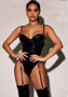 Women sexy PU-Leather suspender one-piece Sexy Lingerie Set