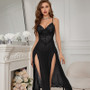 Women suspender slit nightgown Sexy Lingerie