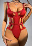 Women Sexy Lace-Up Hollow Strap One-piece Sexy Lingerie Set