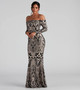 Summer Chic Sequin Sexy Off Shoulder Formal Party Evening Long Dress