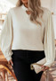 Solid Color Long Sleeve Plus Size Women's Tops