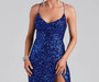 Women's Sweet Style Slit Sequin Strap Dress