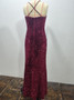 Women's Sweet Style Slit Sequin Strap Dress